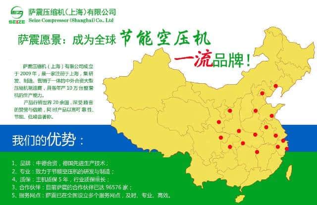 薩震空壓機在全國